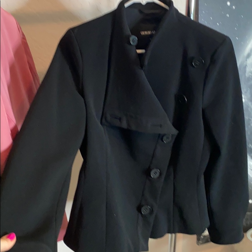 Giorgio Armani Black Cross-button Blazor